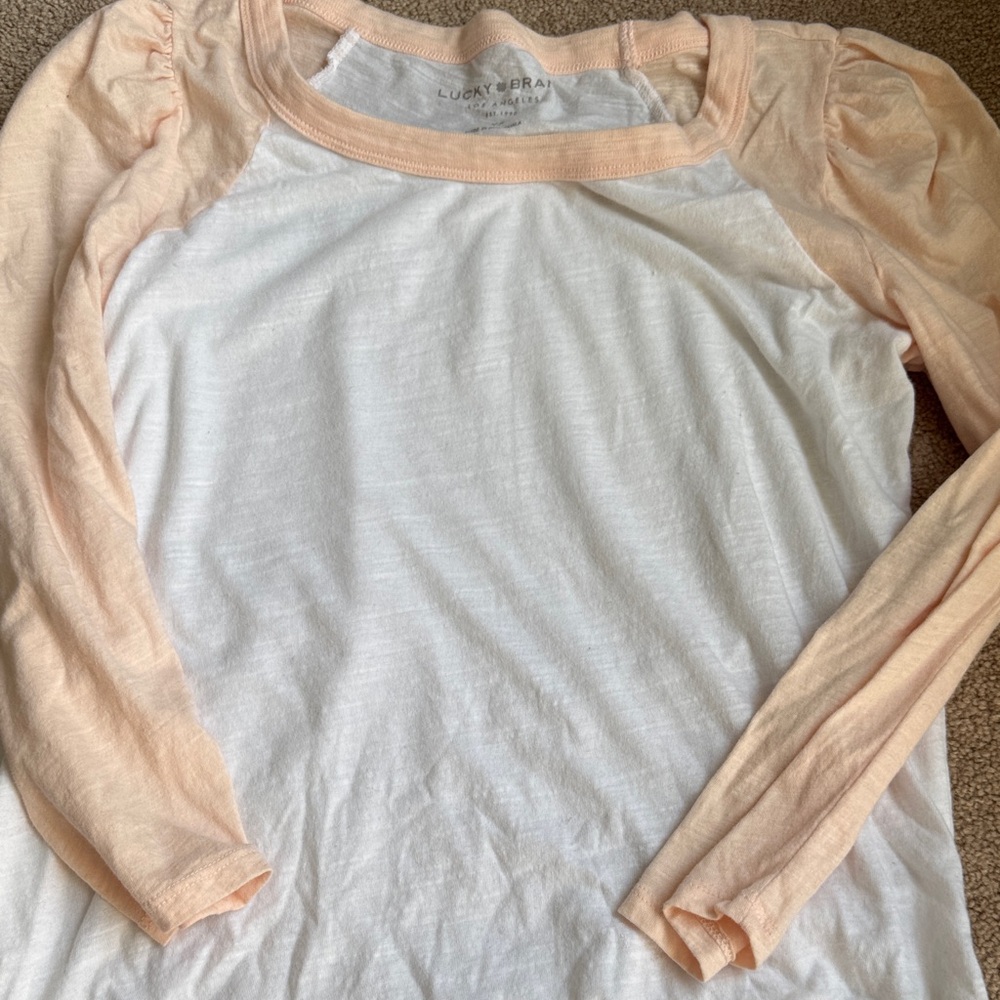 Lucky Brand Peach and White Blouse